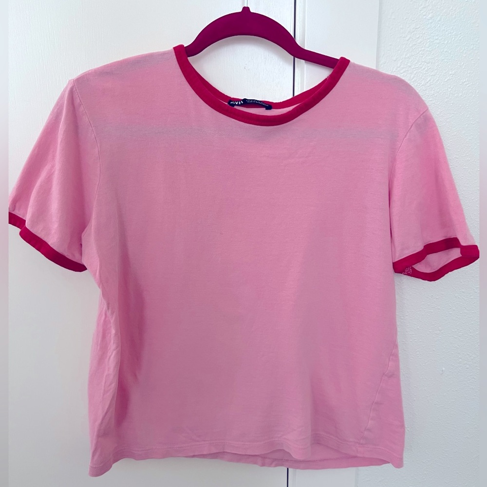 Pink and red Zara T-shirt